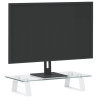 Soporte de monitor vidrio templado y metal blanco 40x20x8 cm 3