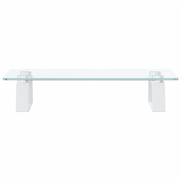 Soporte de monitor vidrio templado y metal blanco 40x20x8 cm M 4