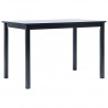 Mesa de comedor de madera maciza de caucho negro 114x71x75 cm 1