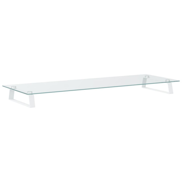 Soporte de monitor vidrio templado y metal blanco 100x35x8 cm M 2