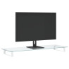Soporte de monitor vidrio templado y metal blanco 100x35x8 cm 3