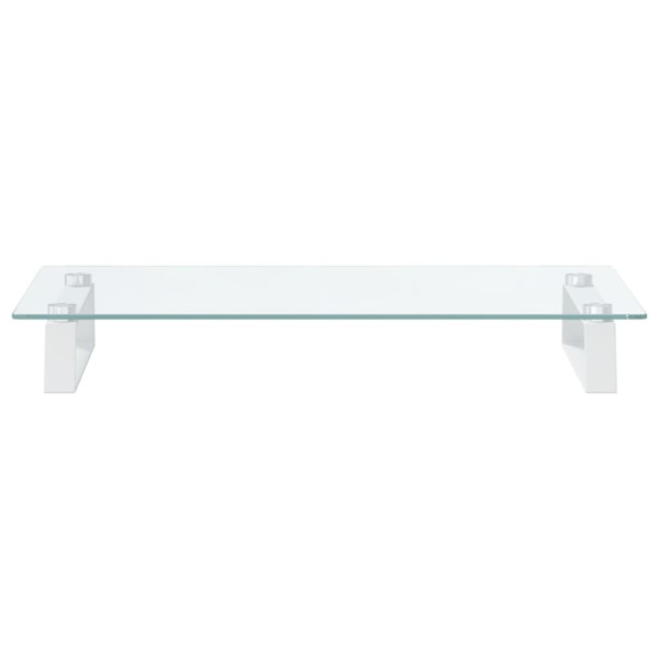 Suporte para monitor 60x35x8 cm vidro temperado e metal branco M 4