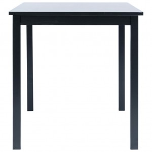Mesa de comedor de madera maciza de caucho negro 114x71x75 cm H