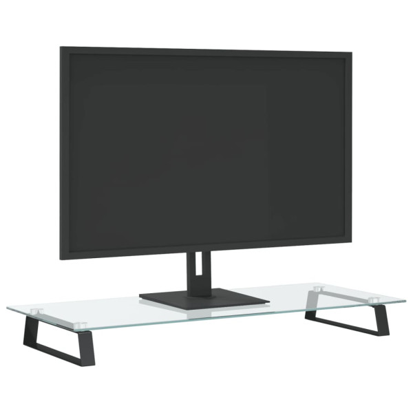 Suporte para monitor 80x35x8 cm vidro temperado e metal preto M 3