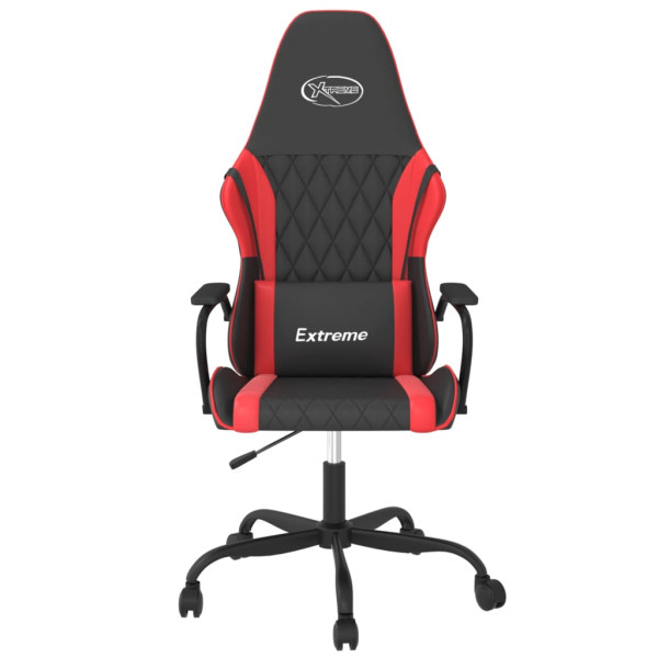 Silla gaming de masaje cuero sintético negro y rojo M 3