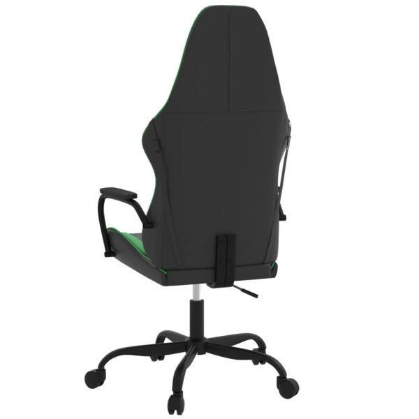Silla gaming de masaje cuero sintético negro y verde M 5