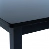 Mesa de comedor de madera maciza de caucho negro 114x71x75 cm 5