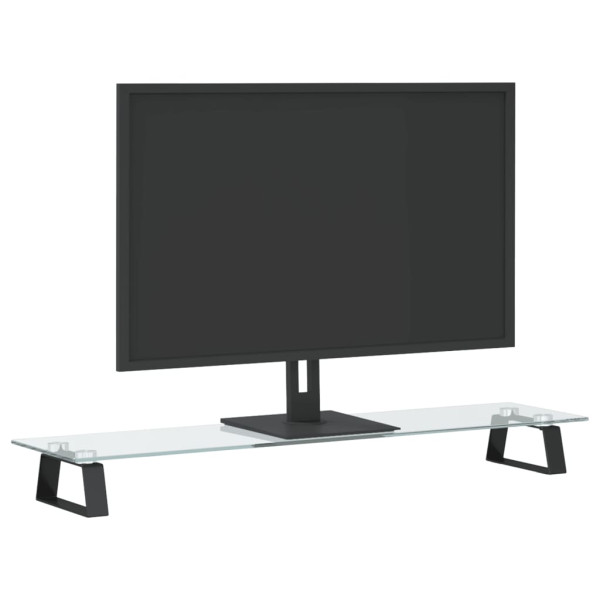 Suporte para monitor 80x20x8 cm vidro temperado e metal preto M 3
