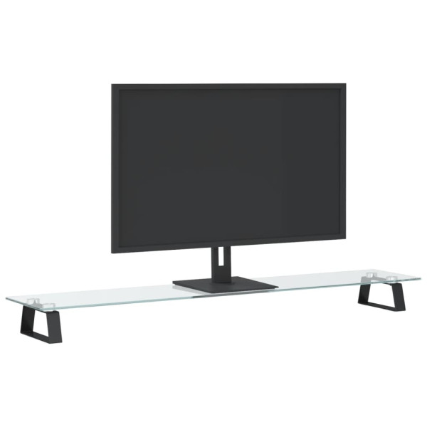 Soporte de monitor vidrio templado y metal negro 100x20x8 cm M 3