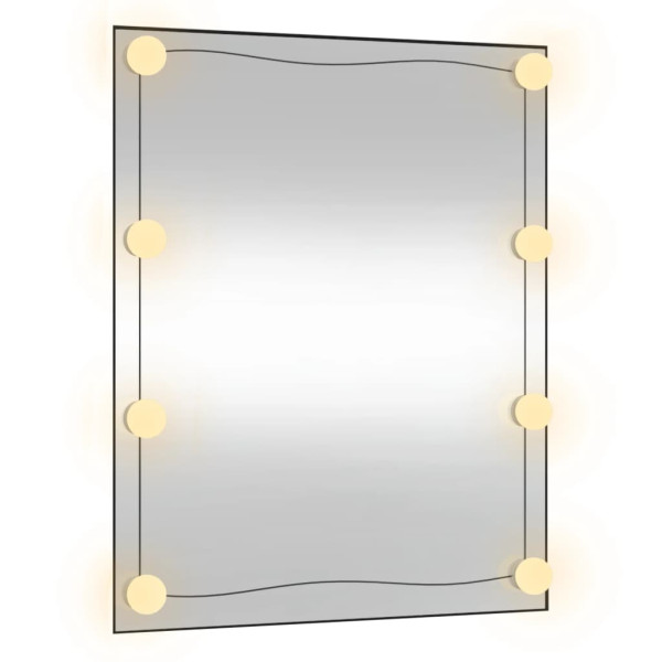 Espelho de parede retangular com luzes LED de vidro 50x60 cm M 4