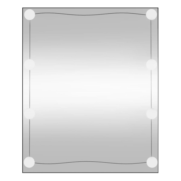 Espejo de pared rectangular con luces LED vidrio 50x60 cm M 5