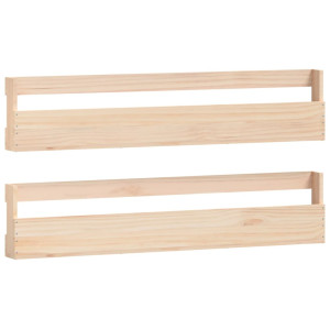 Estantes para zapatos de pared 2 uds madera de pino 110x9x23 cm H