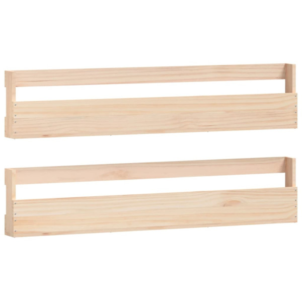 Estantes para zapatos de pared 2 uds madera de pino 110x9x23 cm M 2