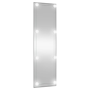 Espejo de pared rectangular con luces LED vidrio 30x100 cm H