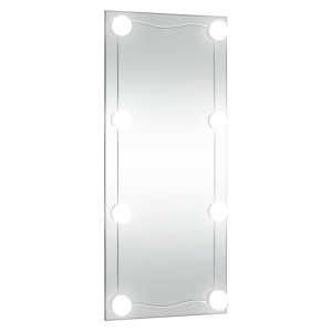 Espelho de parede retangular com luzes LED de vidro 40x80 cm H
