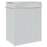Cesto para roupa suja com tampa 46x33x60 cm vime PE branco 2