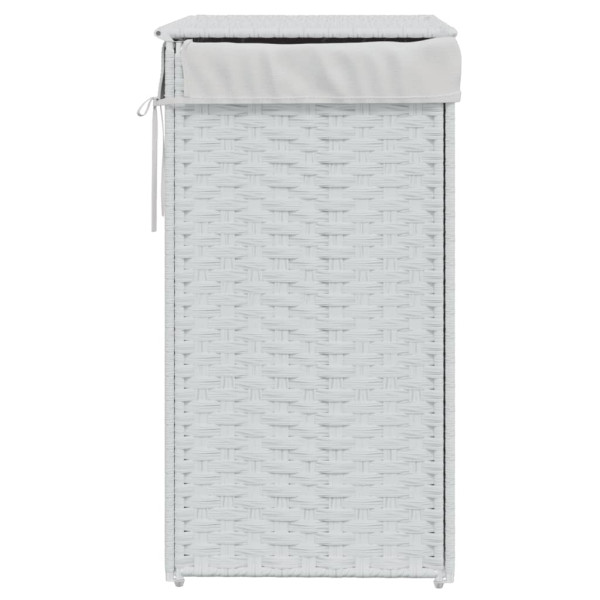 Cesto para roupa suja com tampa 46x33x60 cm vime PE branco M 5