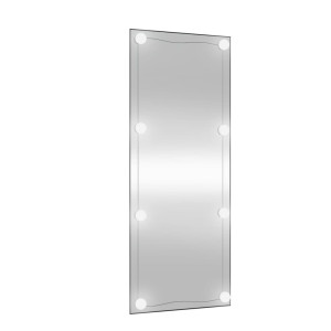 Espelho de parede retangular com luzes LED vidro 40x100 cm H