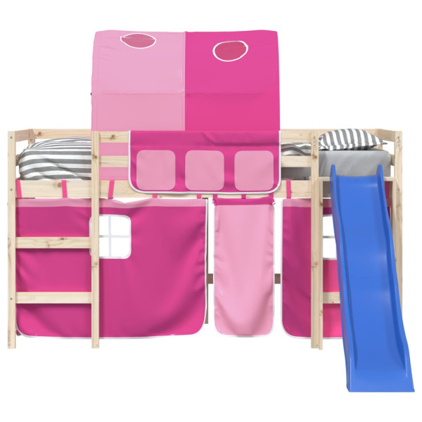 Cortinas para cama elevada com túnel poliéster rosa M 5