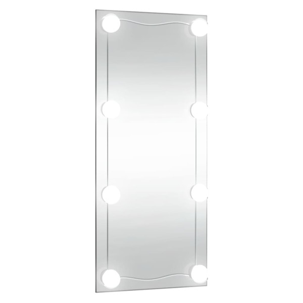 Espejo de pared rectangular con luces LED vidrio 30x80 cm M 2