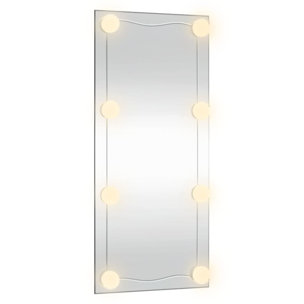 Espejo de pared rectangular con luces LED vidrio 30x80 cm M 4