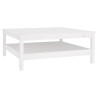 Mesa de centro de madera maciza de pino blanco 100x100x40 cm 2