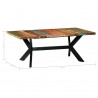 Mesa de jantar 200x100x75 cm madeira recuperada maciça 5