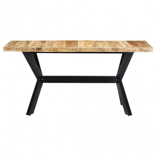 Mesa de jantar 160x80x75 cm madeira de mangueira áspera maciça M 2