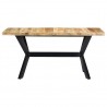 Mesa de comedor madera maciza de mango en bruto 160x80x75 cm 2