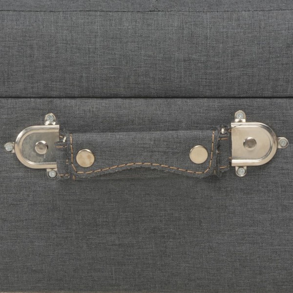 Taburete de almacenamiento 40 cm gris oscuro de tela M 2