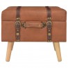 Banco de arrumação 40 cm couro artificial bronze 3