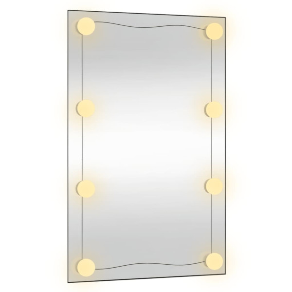 Espelho de parede retangular com luzes LED vidro 50x80 cm M 4