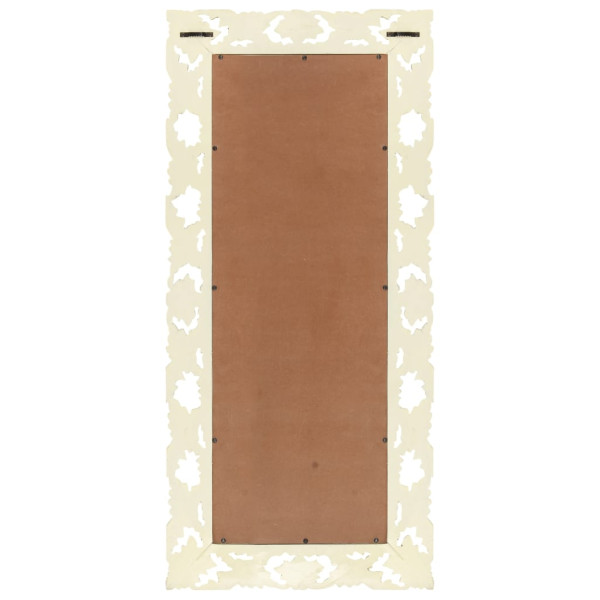 Espelho esculpido à mão 110x50 cm mangueira maciça branco M 3