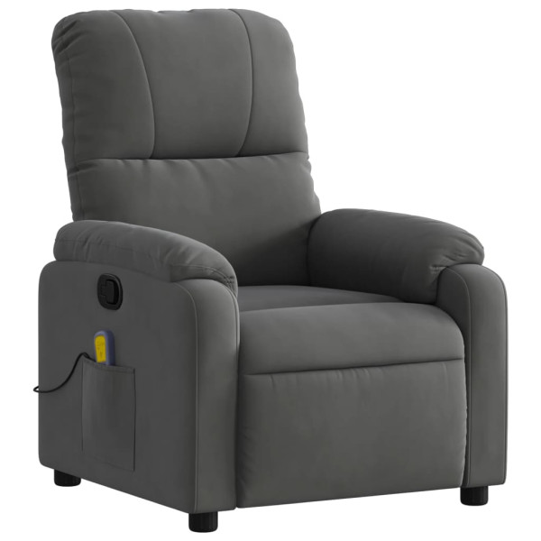 Sillón reclinable de masaje tela de microfibra gris oscuro M 3