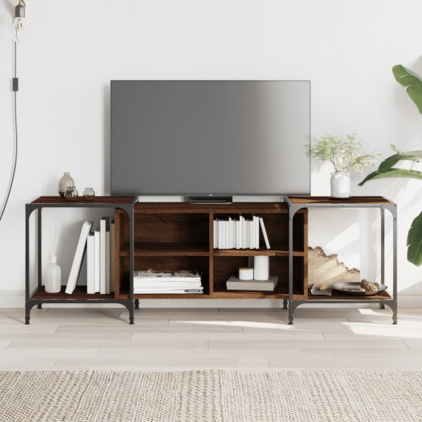 Mueble de TV madera de ingeniería marrón roble 153x37x50 cm D