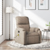 Sillón reclinable de masaje tela de microfibra gris taupe 1