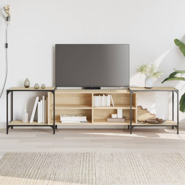 Mueble de TV madera de ingeniería roble Sonoma 203x37x50 cm D