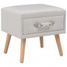 Mesa-de-cabeceira 40x35x40 cm couro artificial branco 1