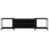 Mueble de TV madera de ingeniería negro 203x37x50 cm 4