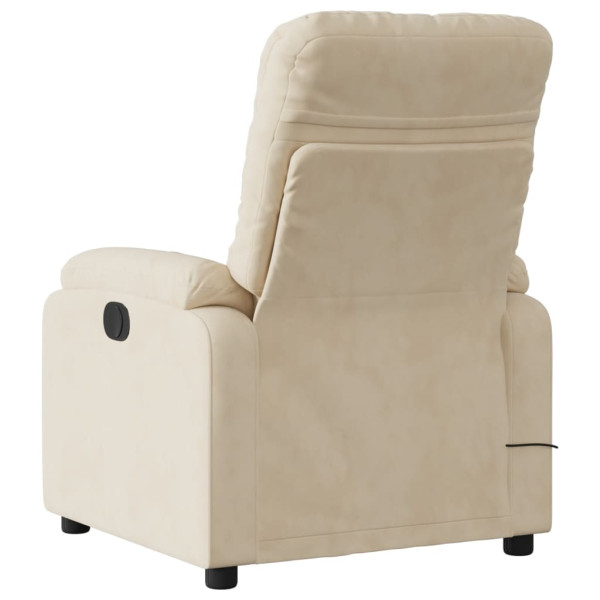 Sillón reclinable de masaje tela de microfibra color crema M 4