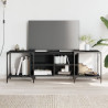 Mueble de TV de madera de ingeniería negro 153x37x50 cm 1