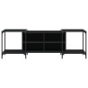 Mueble de TV de madera de ingeniería negro 153x37x50 cm 4