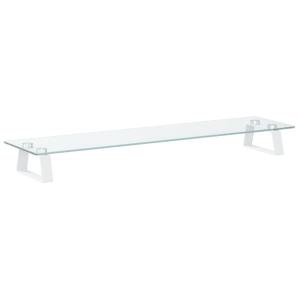 Soporte de monitor vidrio templado y metal blanco 80x20x8 cm M 2