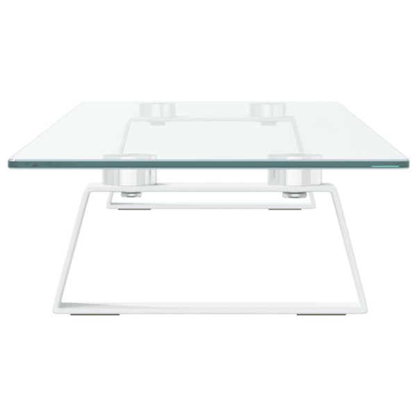 Suporte para monitor 80x20x8 cm vidro temperado e metal branco M 5