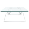 Soporte de monitor vidrio templado y metal blanco 80x20x8 cm 5