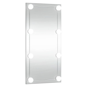 Espejo de pared con luces LED vidrio rectangular 30x60 cm H