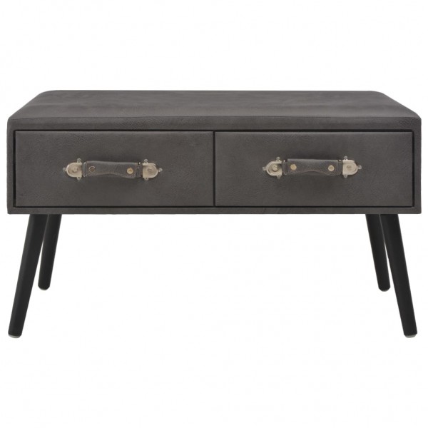 Mesa de centro 80x40x46 cm couro artificial cinzento M 4