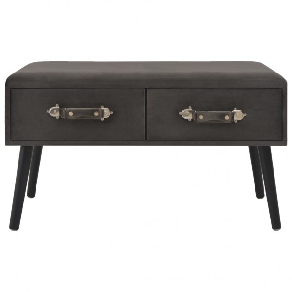 Mesa de centro de veludo cinza 80x40x46 cm M 4