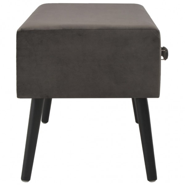 Mesa de centro de veludo cinza 80x40x46 cm M 5