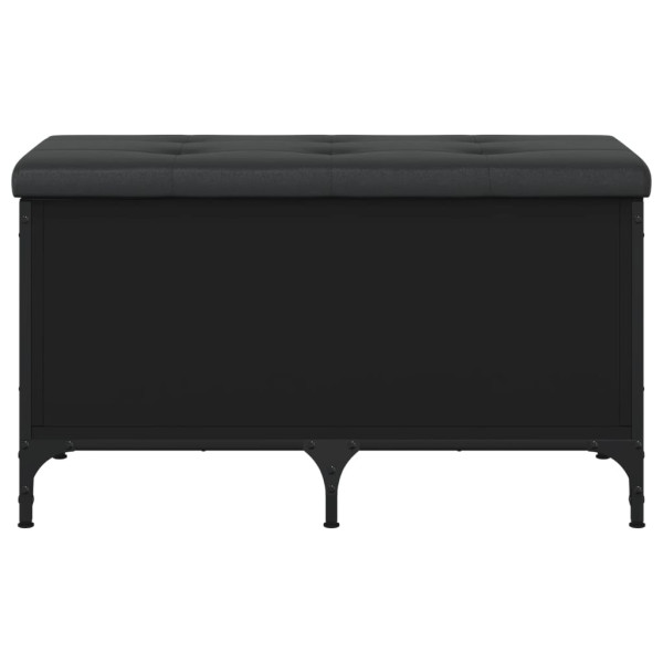 Banco con almacenaje madera de ingeniería negro 82x42x45 cm M 4